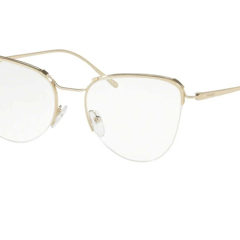 NEW Prada VPR 6OU 5AK-101 140 Gold Cat Eye Women Eyeglasses